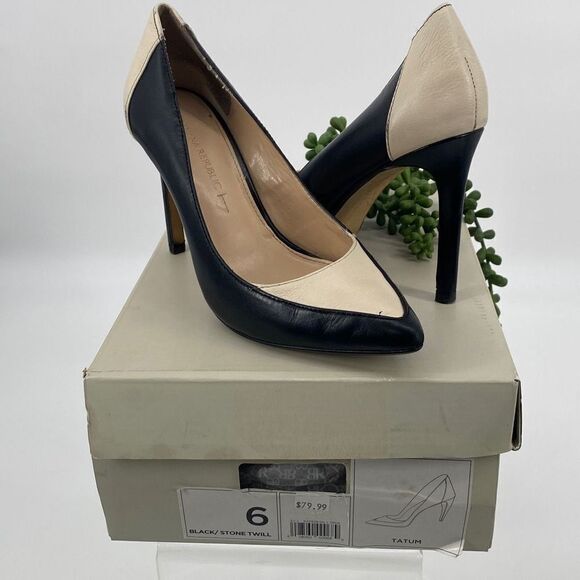 Banana Republic Shoes - Banana Republic Tatum Leather Pointed Toe Two-Tone Dressy High Heels Pumps Black